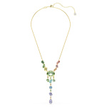 Gema Y necklace Mixed cuts, Multicolored, Gold-tone plated